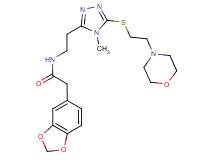 2-(1,3-benzodioxol-5-yl)-N-[2-(4-methyl-5-{[2-(4-morpholinyl)ethyl]thio}-4H-1,2,4-triazol-3-yl)ethyl]acetamide