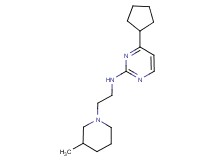 4-cyclopentyl-N-[2-(3-methylpiperidin-1-yl)ethyl]pyrimidin-2-amine