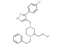 2-[4-{[3-(4-chlorophenyl)-1H-pyrazol-4-yl]methyl}-1-(2-phenylethyl)-2-piperazinyl]ethanol