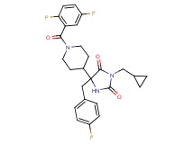 3-(cyclopropylmethyl)-5-[1-(2,5-difluorobenzoyl)-4-piperidinyl]-5-(4-fluorobenzyl)-2,4-imidazolidinedione