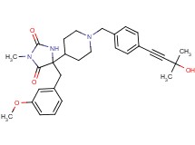 5-{1-[4-(3-hydroxy-3-methyl-1-butyn-1-yl)benzyl]-4-piperidinyl}-5-(3-methoxybenzyl)-3-methyl-2,4-imidazolidinedione