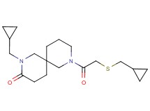2-(cyclopropylmethyl)-8-{[(cyclopropylmethyl)thio]acetyl}-2,8-diazaspiro[5.5]undecan-3-one