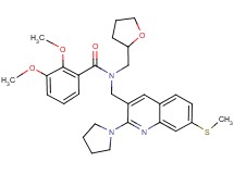2,3-dimethoxy-N-{[7-(methylthio)-2-(1-pyrrolidinyl)-3-quinolinyl]methyl}-N-(tetrahydro-2-furanylmethyl)benzamide