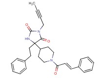 3-(2-butyn-1-yl)-5-(2-phenylethyl)-5-{1-[(2E)-3-phenyl-2-propenoyl]-4-piperidinyl}-2,4-imidazolidinedione