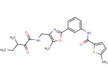 5-methyl-N-[3-(5-methyl-4-{[(3-methyl-2-oxopentanoyl)amino]methyl}-1,3-oxazol-2-yl)phenyl]-2-thiophenecarboxamide