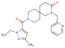 9-[(1-ethyl-3-methyl-1H-pyrazol-5-yl)carbonyl]-2-(pyridin-2-ylmethyl)-2,9-diazaspiro[5.5]undecan-3-one