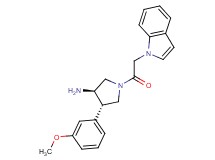 (3R*,4S*)-1-(1H-indol-1-ylacetyl)-4-(3-methoxyphenyl)pyrrolidin-3-amine