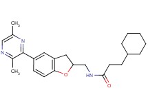 3-cyclohexyl-N-{[5-(3,6-dimethyl-2-pyrazinyl)-2,3-dihydro-1-benzofuran-2-yl]methyl}propanamide