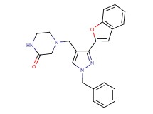 4-{[3-(1-benzofuran-2-yl)-1-benzyl-1H-pyrazol-4-yl]methyl}-2-piperazinone