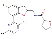 N-{[7-(3,6-dimethyl-2-pyrazinyl)-5-fluoro-2,3-dihydro-1-benzofuran-2-yl]methyl}tetrahydro-2-furancarboxamide