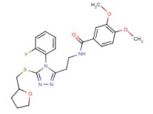 N-(2-{4-(2-fluorophenyl)-5-[(tetrahydro-2-furanylmethyl)thio]-4H-1,2,4-triazol-3-yl}ethyl)-3,4-dimethoxybenzamide