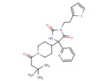 5-[1-(3,3-dimethylbutanoyl)-4-piperidinyl]-5-(2-pyridinyl)-3-[2-(2-thienyl)ethyl]-2,4-imidazolidinedione