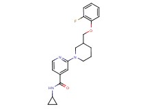 N-cyclopropyl-2-{3-[(2-fluorophenoxy)methyl]-1-piperidinyl}isonicotinamide