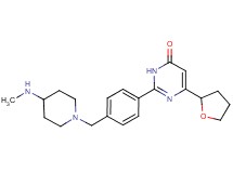 2-(4-{[4-(methylamino)-1-piperidinyl]methyl}phenyl)-6-(tetrahydro-2-furanyl)-4(3H)-pyrimidinone bis(trifluoroacetate)