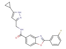 N-[(5-cyclopropyl-1H-pyrazol-3-yl)methyl]-2-(3-fluorophenyl)-1,3-benzoxazole-5-carboxamide