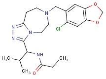 N-(1-{7-[(6-chloro-1,3-benzodioxol-5-yl)methyl]-6,7,8,9-tetrahydro-5H-[1,2,4]triazolo[4,3-d][1,4]diazepin-3-yl}-2-methylpropyl)propanamide