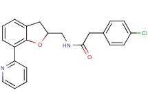 2-(4-chlorophenyl)-N-{[7-(2-pyridinyl)-2,3-dihydro-1-benzofuran-2-yl]methyl}acetamide