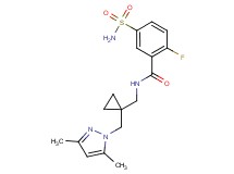 5-(aminosulfonyl)-N-({1-[(3,5-dimethyl-1H-pyrazol-1-yl)methyl]cyclopropyl}methyl)-2-fluorobenzamide