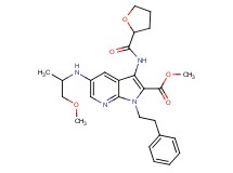 methyl 5-[(2-methoxy-1-methylethyl)amino]-1-(2-phenylethyl)-3-[(tetrahydro-2-furanylcarbonyl)amino]-1H-pyrrolo[2,3-b]pyridine-2-carboxylate