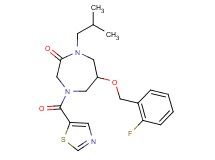 6-[(2-fluorobenzyl)oxy]-1-isobutyl-4-(1,3-thiazol-5-ylcarbonyl)-1,4-diazepan-2-one