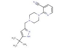 2-{4-[(5-tert-butyl-1H-pyrazol-3-yl)methyl]piperazin-1-yl}nicotinonitrile