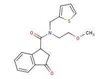 N-(2-methoxyethyl)-3-oxo-N-(2-thienylmethyl)indane-1-carboxamide