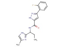 3-(2-fluorophenyl)-N-[1-(4-methyl-1H-imidazol-2-yl)propyl]-1H-pyrazole-5-carboxamide