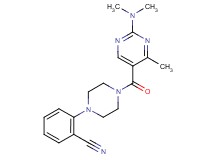2-(4-{[2-(dimethylamino)-4-methyl-5-pyrimidinyl]carbonyl}-1-piperazinyl)benzonitrile