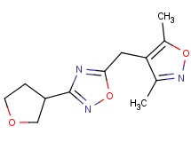 5-[(3,5-dimethylisoxazol-4-yl)methyl]-3-(tetrahydrofuran-3-yl)-1,2,4-oxadiazole