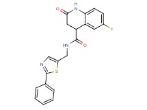 6-fluoro-2-oxo-N-[(2-phenyl-1,3-thiazol-5-yl)methyl]-1,2,3,4-tetrahydro-4-quinolinecarboxamide