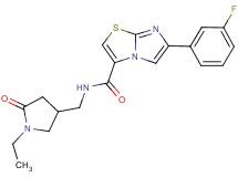 N-[(1-ethyl-5-oxo-3-pyrrolidinyl)methyl]-6-(3-fluorophenyl)imidazo[2,1-b][1,3]thiazole-3-carboxamide