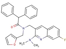 N-{[2-(dimethylamino)-7-fluoro-3-quinolinyl]methyl}-N-(2-furylmethyl)-2,2-diphenylacetamide