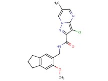 3-chloro-N-[(6-methoxy-2,3-dihydro-1H-inden-5-yl)methyl]-6-methylpyrazolo[1,5-a]pyrimidine-2-carboxamide