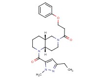 (4aR*,8aS*)-1-[(3-ethyl-1-methyl-1H-pyrazol-5-yl)carbonyl]-6-(3-phenoxypropanoyl)decahydro-1,6-naphthyridine