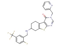 7-{[2-fluoro-5-(trifluoromethyl)benzyl]amino}-3-(2-pyridinylmethyl)-5,6,7,8-tetrahydro[1]benzothieno[2,3-d]pyrimidin-4(3H)-one