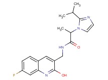 N-[(7-fluoro-2-hydroxy-3-quinolinyl)methyl]-2-(2-isopropyl-1H-imidazol-1-yl)propanamide