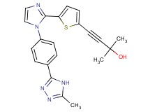 2-methyl-4-(5-{1-[4-(5-methyl-4H-1,2,4-triazol-3-yl)phenyl]-1H-imidazol-2-yl}-2-thienyl)but-3-yn-2-ol