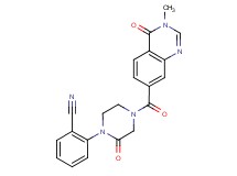 2-{4-[(3-methyl-4-oxo-3,4-dihydro-7-quinazolinyl)carbonyl]-2-oxo-1-piperazinyl}benzonitrile