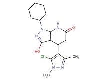 4-(5-chloro-1,3-dimethyl-1H-pyrazol-4-yl)-1-cyclohexyl-3-hydroxy-1,4,5,7-tetrahydro-6H-pyrazolo[3,4-b]pyridin-6-one