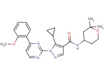 5-cyclopropyl-N-(2,2-dimethyltetrahydro-2H-pyran-4-yl)-1-[4-(2-methoxyphenyl)-2-pyrimidinyl]-1H-pyrazole-4-carboxamide