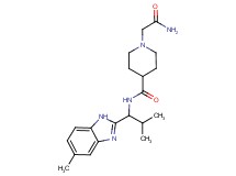 1-(2-amino-2-oxoethyl)-N-[2-methyl-1-(5-methyl-1H-benzimidazol-2-yl)propyl]-4-piperidinecarboxamide