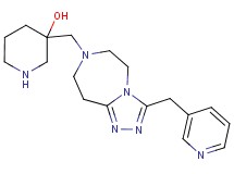 3-{[3-(3-pyridinylmethyl)-5,6,8,9-tetrahydro-7H-[1,2,4]triazolo[4,3-d][1,4]diazepin-7-yl]methyl}-3-piperidinol dihydrochloride