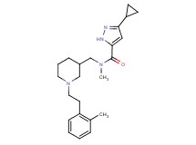 3-cyclopropyl-N-methyl-N-({1-[2-(2-methylphenyl)ethyl]-3-piperidinyl}methyl)-1H-pyrazole-5-carboxamide