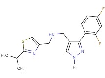 1-[3-(2,4-difluorophenyl)-1H-pyrazol-4-yl]-N-[(2-isopropyl-1,3-thiazol-4-yl)methyl]methanamine