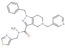 1-benzyl-N-methyl-5-(3-pyridinylmethyl)-N-(1,3-thiazol-4-ylmethyl)-4,5,6,7-tetrahydro-1H-pyrazolo[4,3-c]pyridine-3-carboxamide