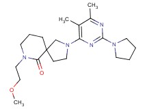 2-[5,6-dimethyl-2-(1-pyrrolidinyl)-4-pyrimidinyl]-7-(2-methoxyethyl)-2,7-diazaspiro[4.5]decan-6-one