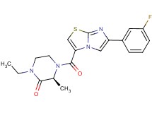 (3S)-1-ethyl-4-{[6-(3-fluorophenyl)imidazo[2,1-b][1,3]thiazol-3-yl]carbonyl}-3-methyl-2-piperazinone