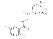 2,5-dichloro-N-{2-[(3S*,4S*)-3,4-dihydroxy-4-methylpiperidin-1-yl]-2-oxoethyl}benzamide