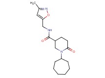 1-cycloheptyl-N-[(3-methyl-5-isoxazolyl)methyl]-6-oxo-3-piperidinecarboxamide
