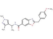 N-[1-(1,3-dimethyl-1H-pyrazol-4-yl)ethyl]-2-(4-methoxybenzyl)-1,3-benzoxazole-6-carboxamide